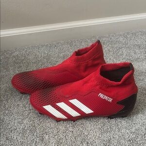 Adidas Predator Red and White Soccer Cleats